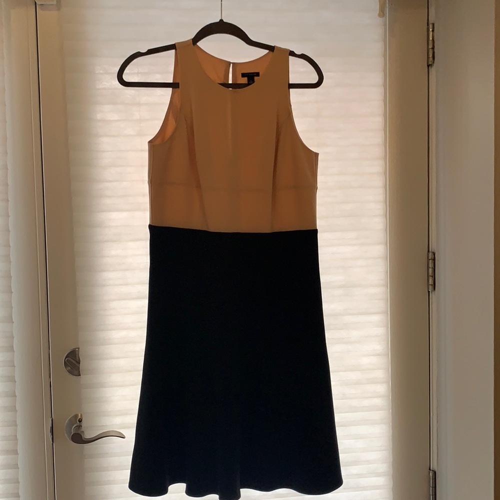 Gorgeous Cream and Black Ann Taylor Dress with flutter skirt